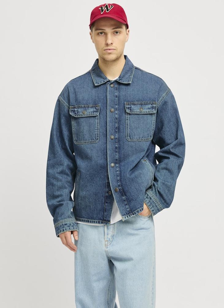 JACK & JONES Pocket Detail Regular Fit Denim Shirt  - Image 1