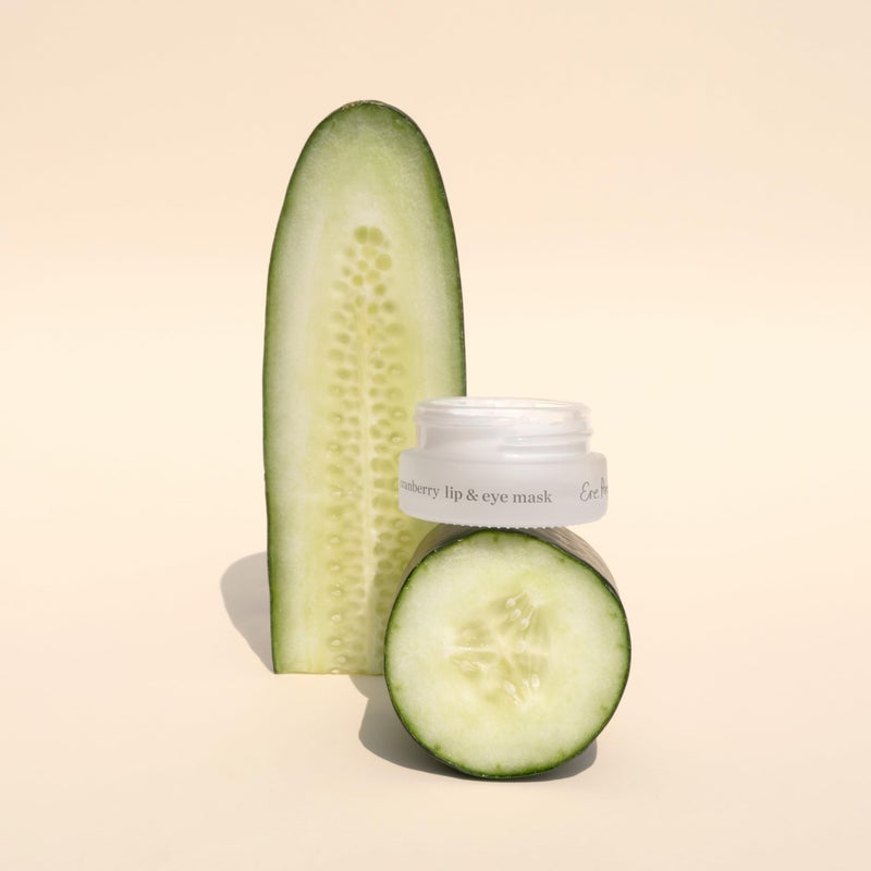 Ere Perez - Natural Cranberry Lip + Eye Mask | Moisturize, Hydryate, Protect, Renew | Green Tea, Lactic Acid, Cucumber, Resveratrol | Vegan, Cruelty-Free, Clean Beauty (.35 oz | 10 g) - Image 3