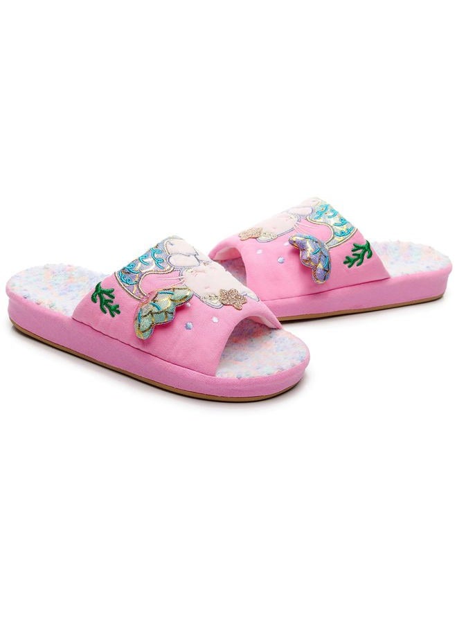 Anddyam Kids Cat Slippers Household Anti-Slip Indoor Home Shoe for Girls and Boys(9-10 toddler, Pink) - Image 3
