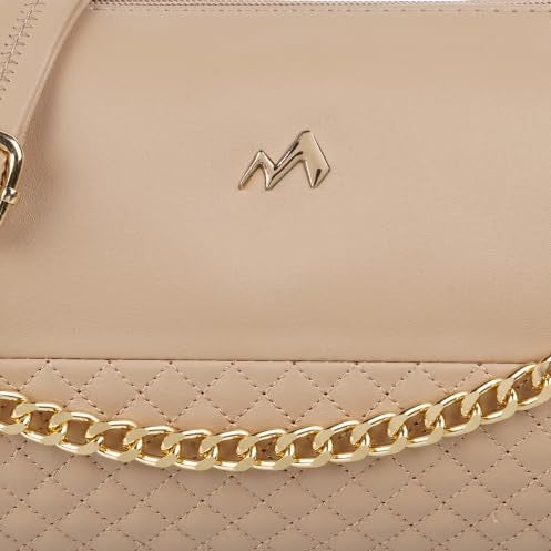 Metro Women Beige Elegant Quilted Crossbody Bag (230-35) - Image 5