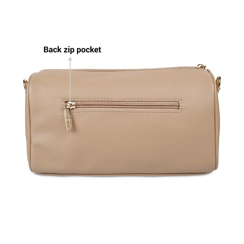 Metro Women Beige Elegant Quilted Crossbody Bag (230-35) - Image 3