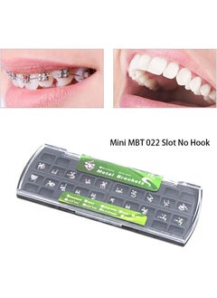 HaLunhi 20 pieces, orthodontic brackets, metal brackets, mini straight wire brackets, without hook, Mini MBT 022 Slot No Hook  - Image 1