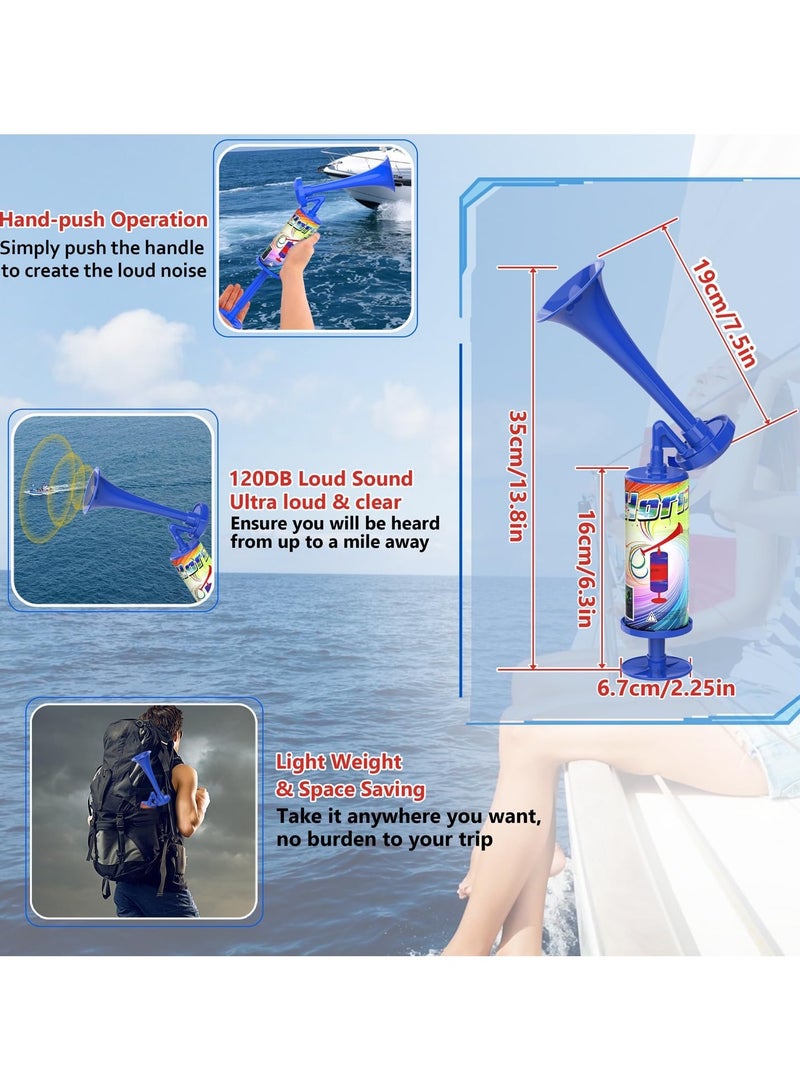 Festive Gallery Plastic Air Pump Horn With Hand Held Concerts Boating Horn Trump,Maker Festival Party Blue  - Image 2