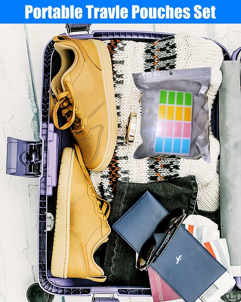 SEQUHITKU 17 Pack Travel Pouches for Toiletries - TSA Approved Refillable Containers - Image 3