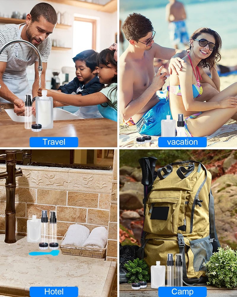 SEQUHITKU 17 Pack Travel Pouches for Toiletries - TSA Approved Refillable Containers - Image 4