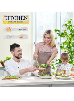 Mmmon Wood Kitchen Sign Kitchen Signs for Above Cabinets Inspirational Home Farmhouse Kitchen Decoration(Whie)  - Image 3