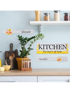 Mmmon Wood Kitchen Sign Kitchen Signs for Above Cabinets Inspirational Home Farmhouse Kitchen Decoration(Whie)  - Image 5