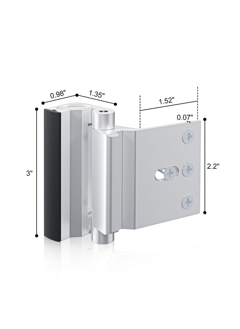 SYOSI - Door Reinforcement Lock Withstands 800lbs of Force, Silver Extra Door Lock with 8 Screws Prevents Unauthorized Entry, Upgrade Door Lock to Defend Your Home  Safety and Privacy - Image 1