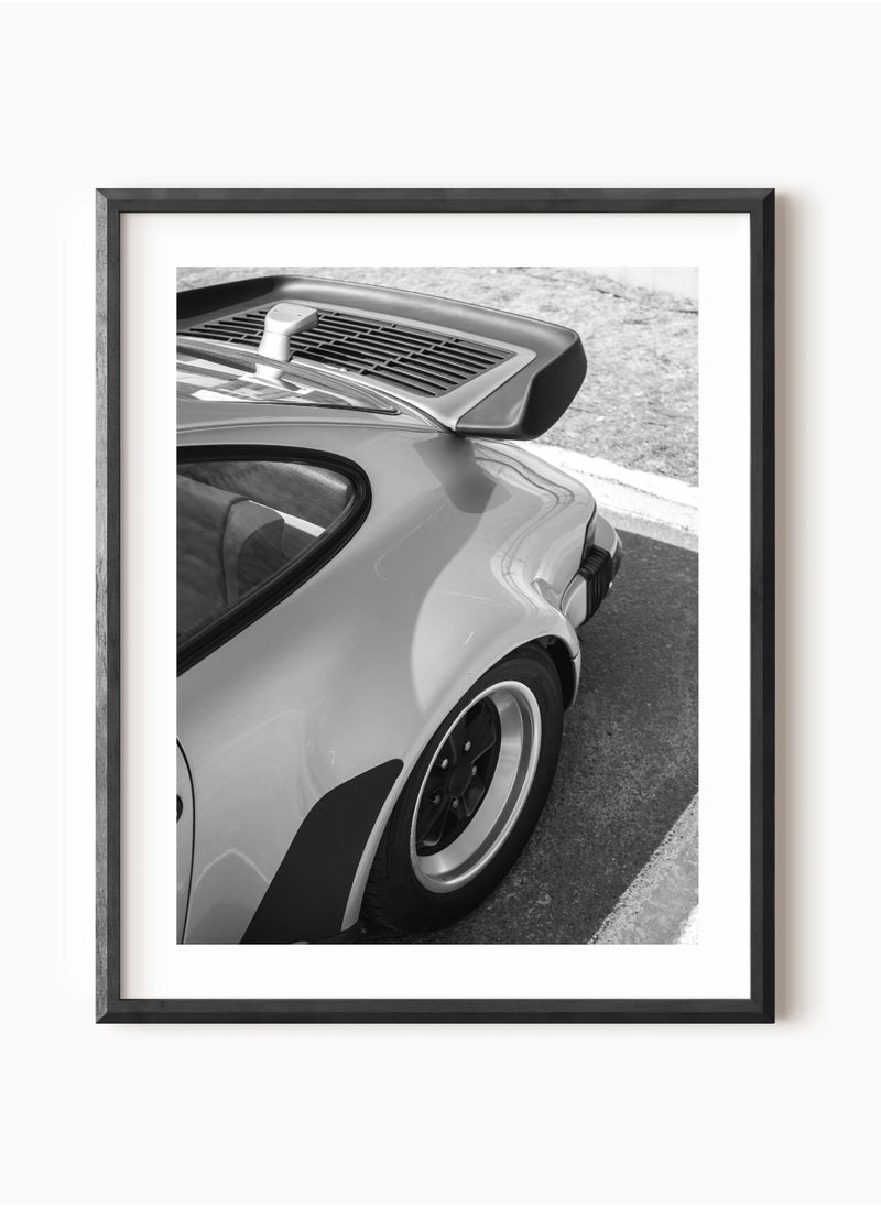 Boomah Accessories - Rear View of A Vintage Porshe Poster with Frame 30x40cm - Image 1