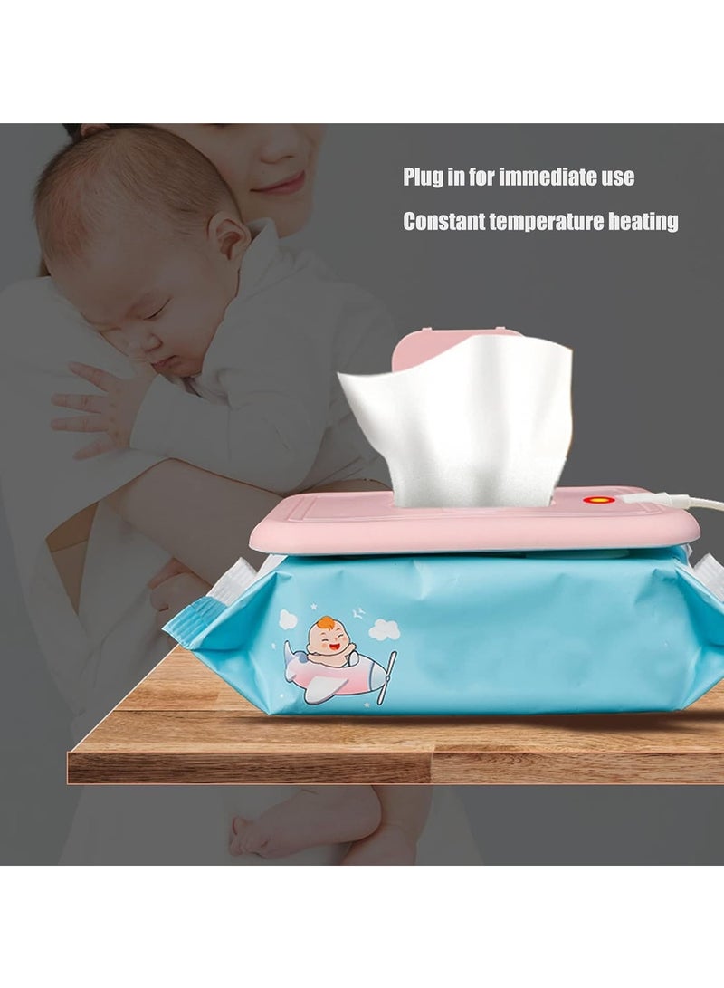 Wipes Warmer, Baby Wipe Heater, Warm Wipes For Babies, USB-Powered Wipe Warmer, Travel Wipes Warmer, Baby Shower Gifts, Portable Wipes Warmer For Car Use (Pink) - Image 2