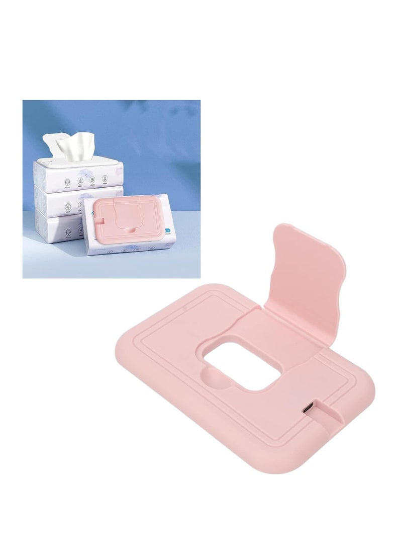 Wipes Warmer, Baby Wipe Heater, Warm Wipes For Babies, USB-Powered Wipe Warmer, Travel Wipes Warmer, Baby Shower Gifts, Portable Wipes Warmer For Car Use (Pink) - Image 1