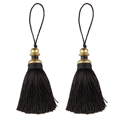 HedongHexi 2 Pack Tassel Key Tassels with Loops, Handmade Craft, DIY Home Deco Accessories - Image 1