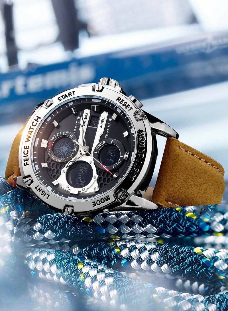 FEICE Men's Sport Watch, Analog-Digital Quartz Chronograph, Waterproof, Multifunction with Luminous Display – FK036 - Image 2