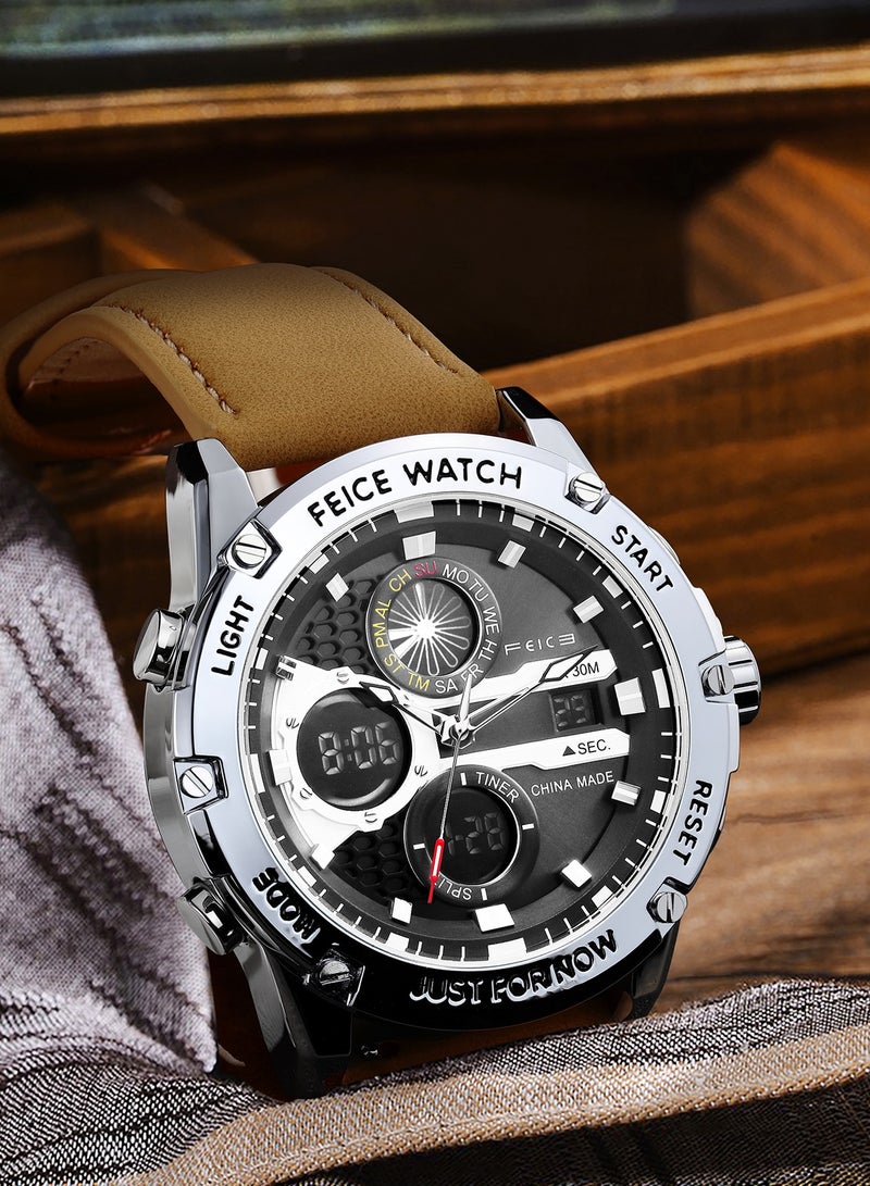 FEICE Men's Sport Watch, Analog-Digital Quartz Chronograph, Waterproof, Multifunction with Luminous Display – FK036 - Image 3
