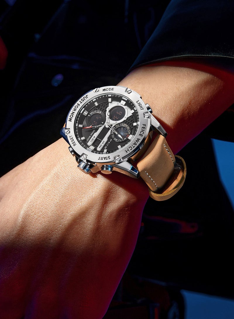 FEICE Men's Sport Watch, Analog-Digital Quartz Chronograph, Waterproof, Multifunction with Luminous Display – FK036 - Image 4