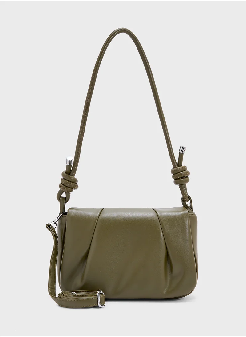 جينجر Ruched Crossbody Bag