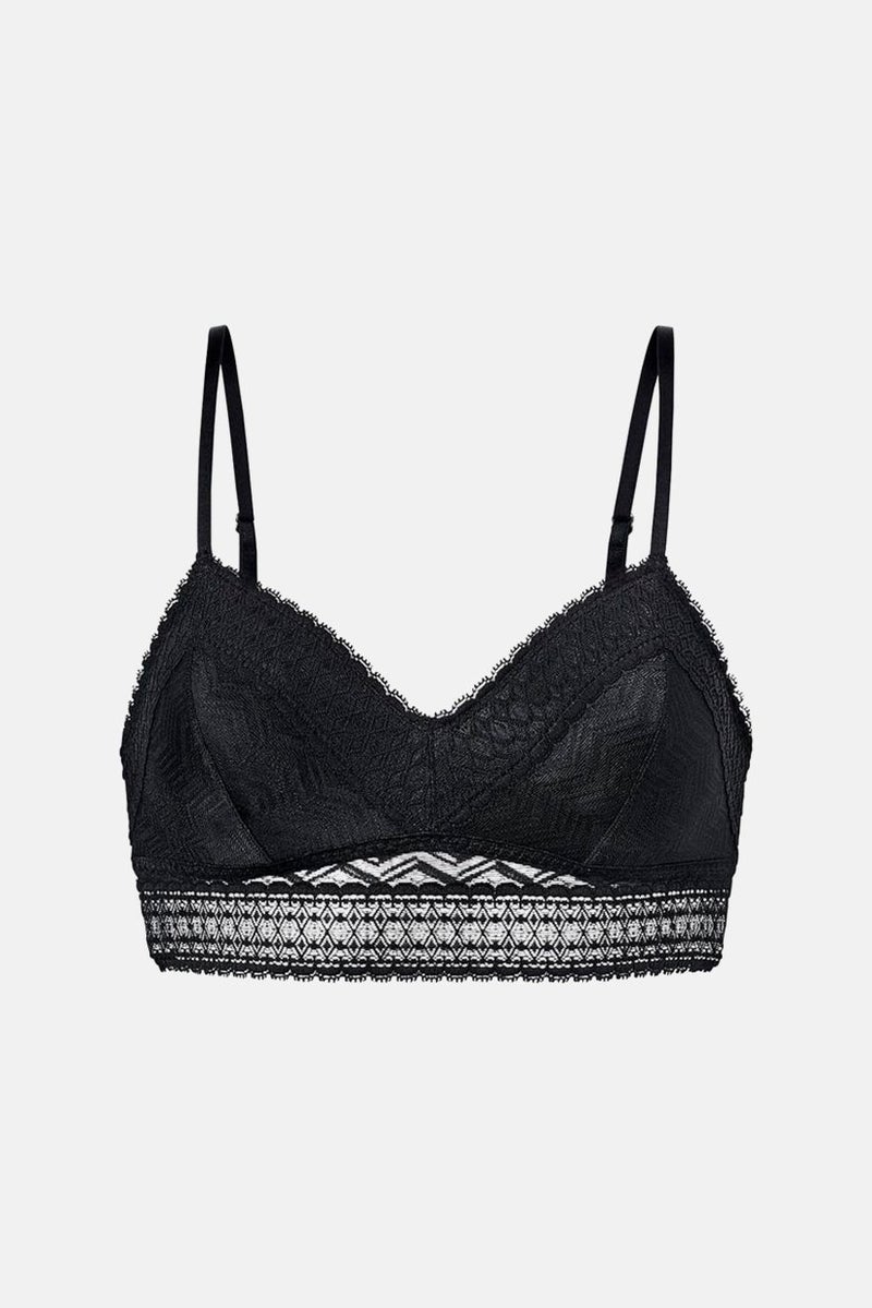 Tchibo Women Padded Unlined Lace Bra, Black - Image 2