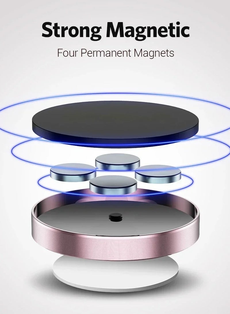 AROAQ Magnetic Car Phone Holder, Anti Slip High Power Phone Car Mount,  Portable Dashboard Mount Mobile Stand, Car Cell Phone Stand For All Phone Models, (2pcs Holders Black And Silver, 2pcs Metal Plate) - Image 4