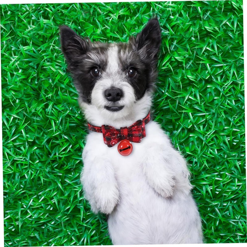 Christmas Dog Collar and Cat Collar with Black Bowknot Soft Sturdy Adjustable 17-27cm for Puppies and Kittens - Image 4