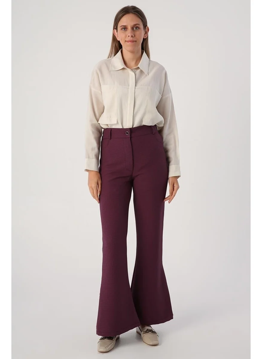 Allday Plum-Flared Casual Trousers