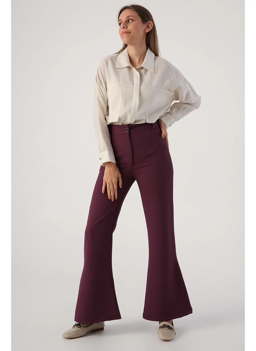 Allday Plum-Flared Casual Trousers
