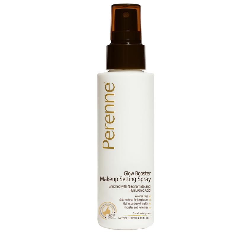 PERENNE Perenne Glow Booster Makeup Setting Spray with Hyaluronic acid Aloe vera and Niacinamide Natural Dewy Finish Hydrating Long Lasting Makeup FixerAlcohol Free Paraben Free 100 ml  - Image 1
