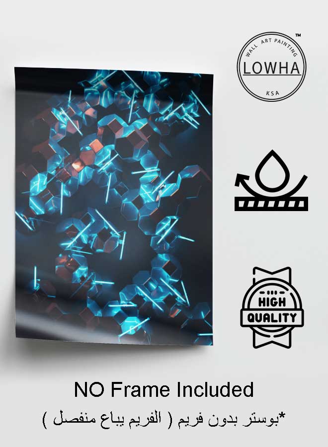 LOWHA Poster Painting Art With Four Separate Pieces Of Double-Sided Stickers Neon Light Art For Home Bedroom Living Room And Office Decor  - Image 3