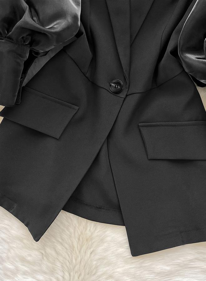 تايك تو بليزر بقصة سليم فت وأكمام منفوخة - Image 3