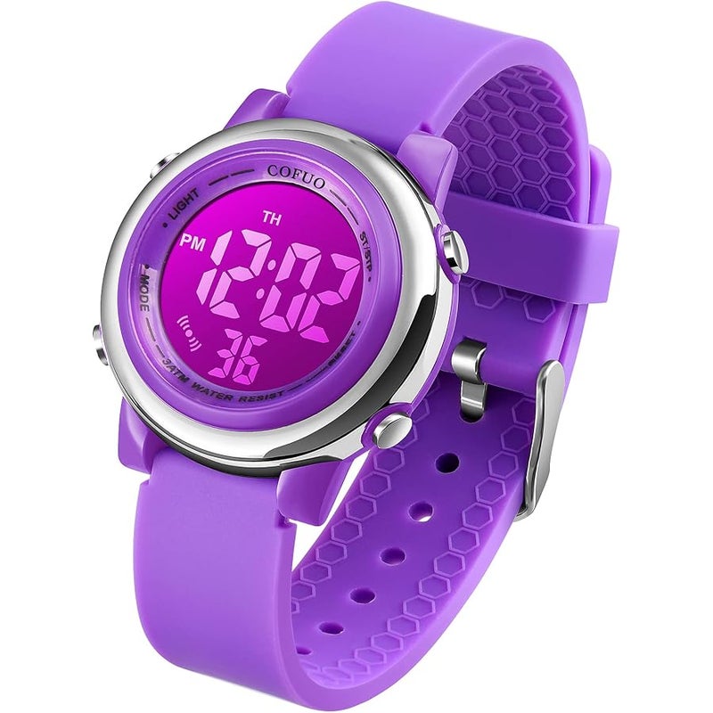 cofuo Kids Digital Sport Waterproof Watch for Girls Boys, Kid Sports Outdoor LED Electrical Watches with Luminous Alarm Stopwatch Child Wristwatch - Image 1