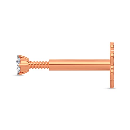 EternalDia Mothers Day Gift for Mom |2.33mm–4.25mm 14K Gold Real Diamond Nose Ring Stud for Women| G-H Color, I1-I2 Clarity | 18G 19G Nose Piercing Jewelry (2.33mm Diamond 19g Rose Gold 4-Prongs) - Image 3