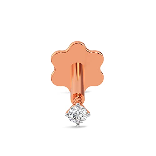 EternalDia Mothers Day Gift for Mom |2.33mm–4.25mm 14K Gold Real Diamond Nose Ring Stud for Women| G-H Color, I1-I2 Clarity | 18G 19G Nose Piercing Jewelry (2.33mm Diamond 19g Rose Gold 4-Prongs) - Image 2