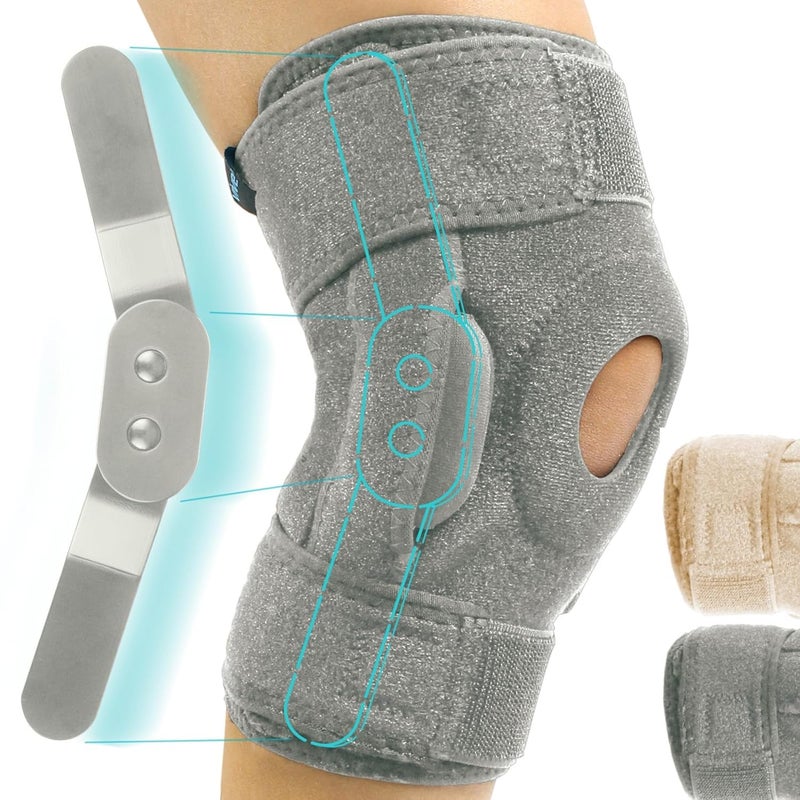 VIVE دعامة الركبة القابلة للطي من فيف  تخفف تمزق الرباط الصليبي الأمامي والرباط الجانبي والغضروف  خفيفة الوزن ومريحة وقابلة للتنفس  تغليف مفتوح للركبة مع مثبتات جانبية  للنساء والرجال  حزام قابل للتعديل لالتهاب الأوتار - Image 1