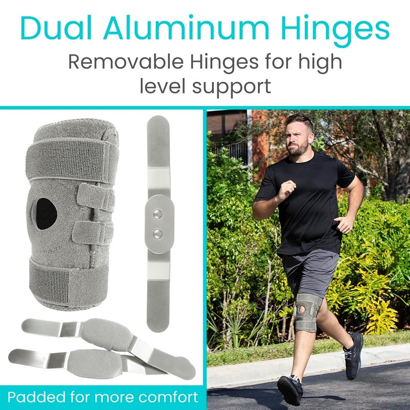 VIVE دعامة الركبة القابلة للطي من فيف  تخفف تمزق الرباط الصليبي الأمامي والرباط الجانبي والغضروف  خفيفة الوزن ومريحة وقابلة للتنفس  تغليف مفتوح للركبة مع مثبتات جانبية  للنساء والرجال  حزام قابل للتعديل لالتهاب الأوتار - Image 5