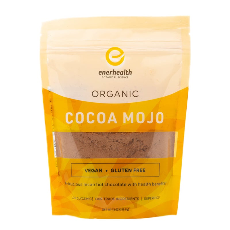 Enerhealth Botanicals Cocoa Mojo - Certified Organic Hot Chocolate Peruvian Cocoa Mix, Sweetened with Low Glycemic Coconut Palm Sugar and Infused with 6 Mushroom Extracts to Boost Immunity - 12 oz - Image 1