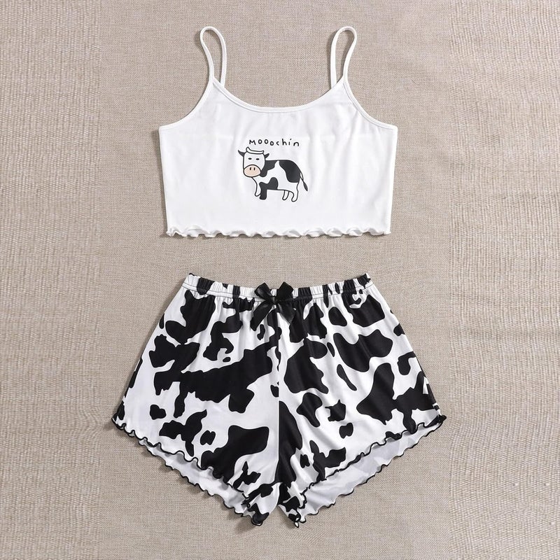 klarako Women Two-Piece Pajama Lingerie Lace Panty Lingerie Set Tie-dye Pattern Printing Sleepwear Underwear Nightdress - Image 5