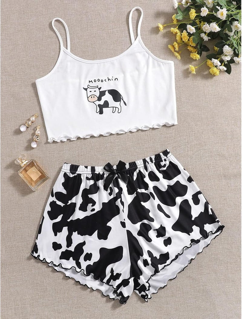klarako Women Two-Piece Pajama Lingerie Lace Panty Lingerie Set Tie-dye Pattern Printing Sleepwear Underwear Nightdress - Image 3