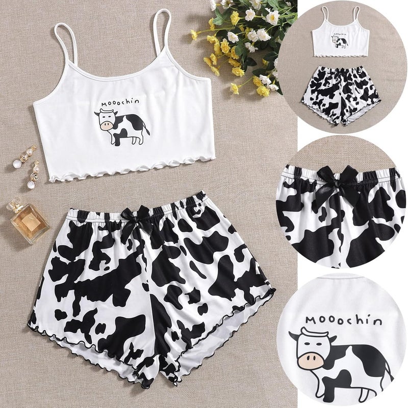 klarako Women Two-Piece Pajama Lingerie Lace Panty Lingerie Set Tie-dye Pattern Printing Sleepwear Underwear Nightdress - Image 2