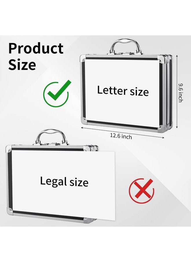 Sooez - Key Lock Clipboard Storage Box Heavy Duty Clipboard With Storage Metal Locking Storage Clipboard With Handle Lock Box Maximum Security Holds Letter Size Paper 12.6 X 9.6 Inch Black - Image 1