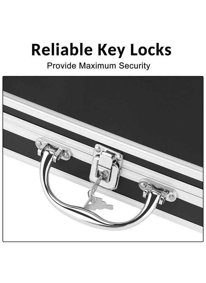 Sooez - Key Lock Clipboard Storage Box Heavy Duty Clipboard With Storage Metal Locking Storage Clipboard With Handle Lock Box Maximum Security Holds Letter Size Paper 12.6 X 9.6 Inch Black - Image 1