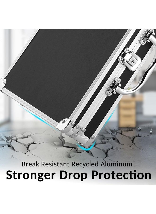 Sooez - Key Lock Clipboard Storage Box Heavy Duty Clipboard With Storage Metal Locking Storage Clipboard With Handle Lock Box Maximum Security Holds Letter Size Paper 12.6 X 9.6 Inch Black - Image 1