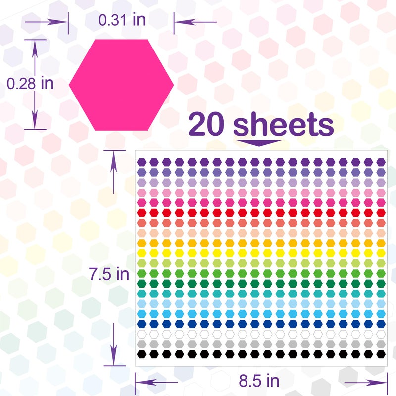 YSHIHE 8000 PCS Small Dot Stickers 1/3" Shaped Stickets 20 Colors Color Coding Labels Circle Label Stickers for Office,Classroom - Image 3