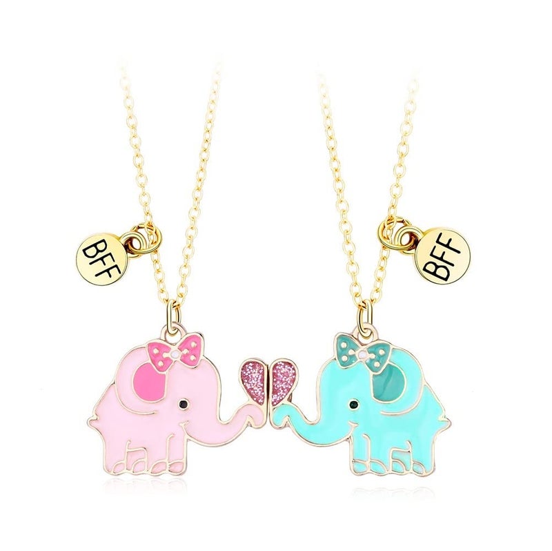 DOYYCA Best Friend Necklace for 2 Girls Magnetic Matching Friendship Necklace Half Heart Pendant BFF Necklaces for Sister - Image 1