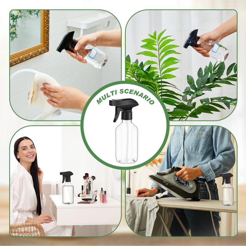 LOYIM 9 Pack 10oz/300ml Plastic Spray Bottle Bulk for Plant Small Spray Bottle Fine Mist Water Sprayer Upgraded Adjustable Nozzle Refillable Empty Containers for Cleaning, Hair, Cooking(Clear) - Image 5