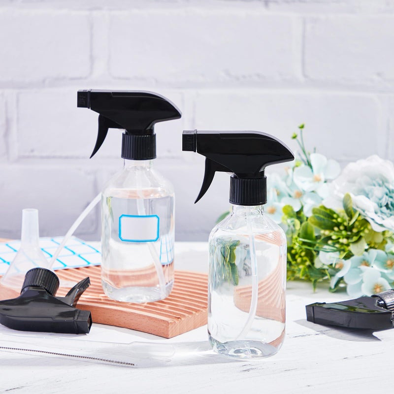 LOYIM 9 Pack 10oz/300ml Plastic Spray Bottle Bulk for Plant Small Spray Bottle Fine Mist Water Sprayer Upgraded Adjustable Nozzle Refillable Empty Containers for Cleaning, Hair, Cooking(Clear) - Image 4