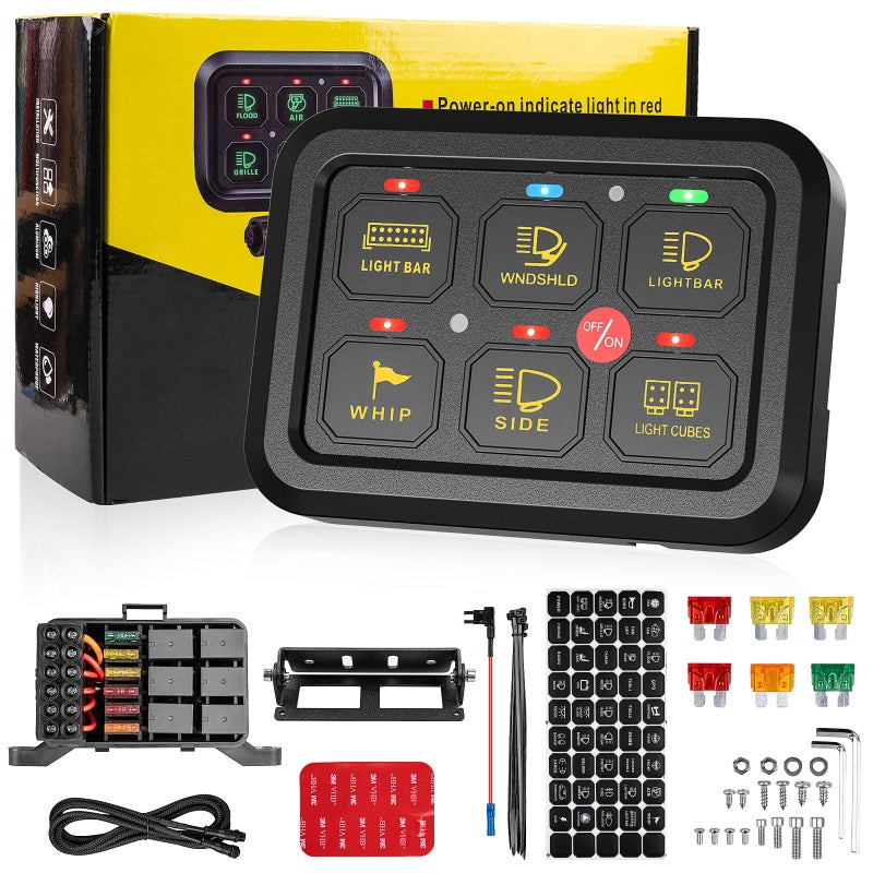 6 Gang Switch Panel with Electronic Relays Universal Circuit Control Relay System with Automatic Dimmable OnOff LED Switch
