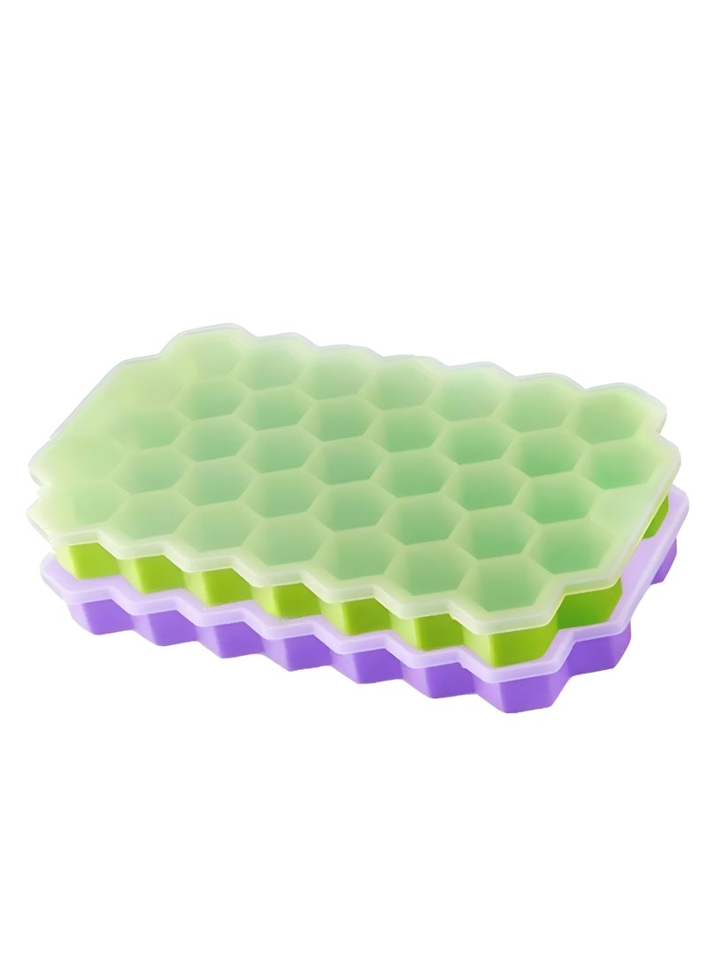 Generic - Reusable Honeycomb Silicone Ice Cube Tray With Practical Lid Helps Freeze Drinks And Juices In An Easy And Convenient Way - Image 1