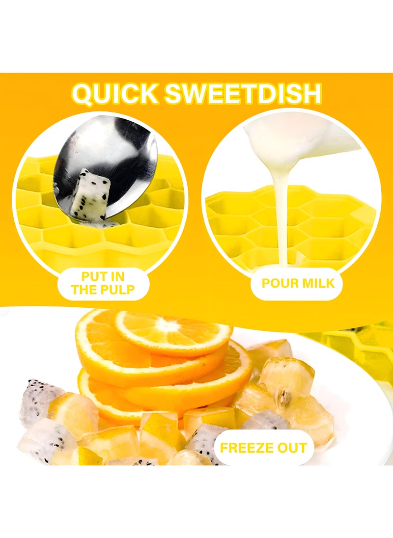 Generic - Reusable Honeycomb Silicone Ice Cube Tray With Practical Lid Helps Freeze Drinks And Juices In An Easy And Convenient Way - Image 1