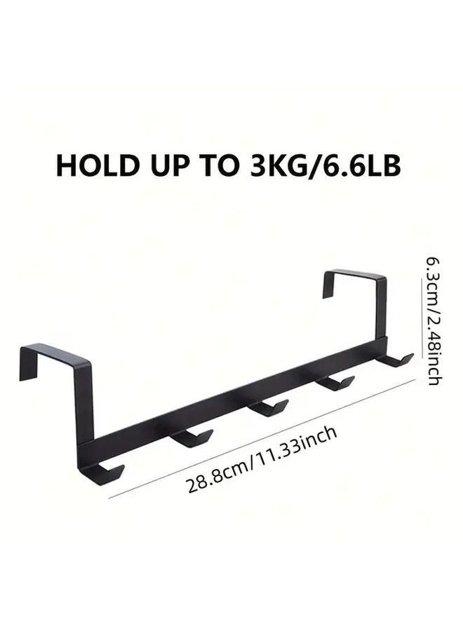 White 5 Hook Over The Door Hanger For Bags Hats Robes Towels Durable Coat Hook - Image 4