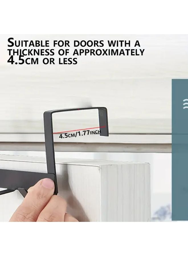 White 5 Hook Over The Door Hanger For Bags Hats Robes Towels Durable Coat Hook - Image 5