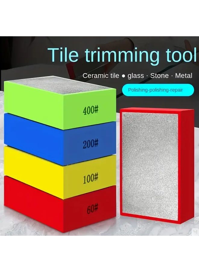 2 Pack 60 Grit Diamond Hand Polishing Grinding Block for Tile Edge Trimming - Image 2